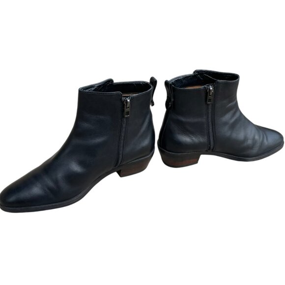 COACH Carmen Black Leather Booties Boots Zipper Pull Heel A01541 Women Size 9 B - Picture 5 of 16